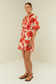 Camelia Dress Red Hibiscus