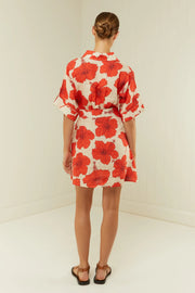 Camelia Dress Red Hibiscus