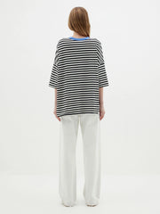 Stripe Slouch S/S T.Shirt Undyed/Black