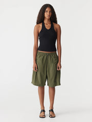 Crushed Cotton Hiker Short Khaki