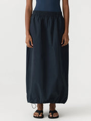 Crushed Cotton Maxi Skirt Ink