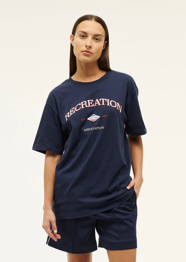 Recreation Tee In Dark Navy