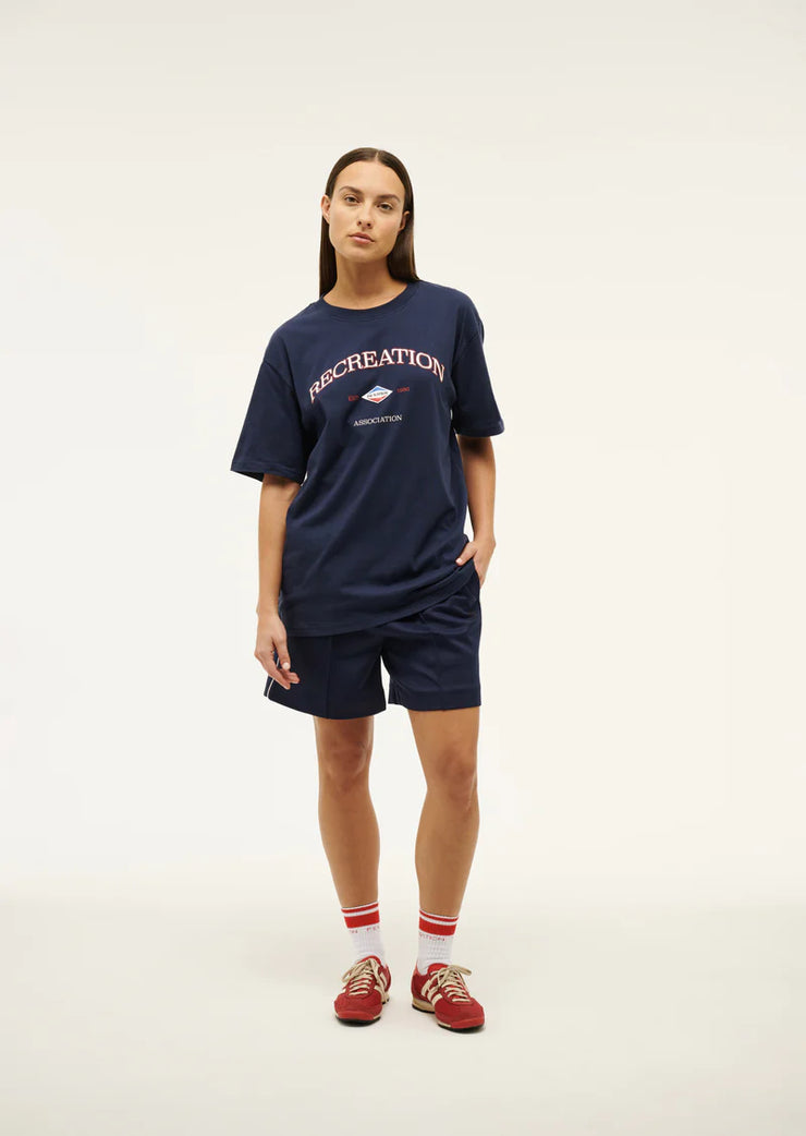 Recreation Tee In Dark Navy