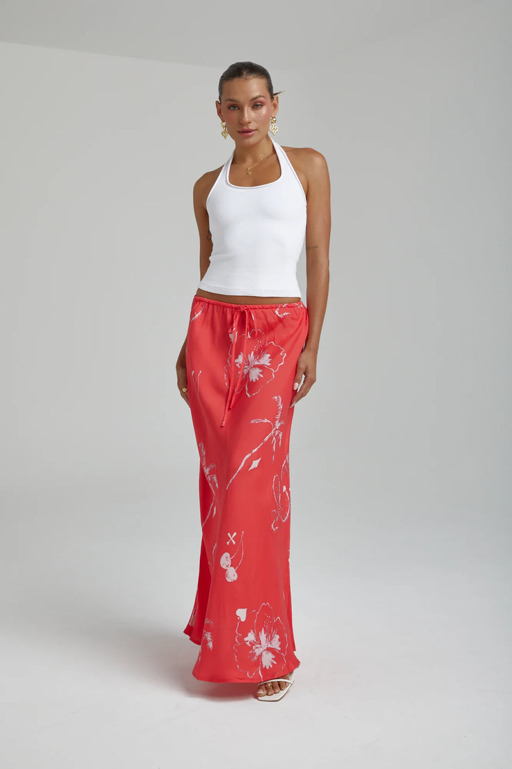 Relaxed Maxi Skirt Red Dragon Of Hearts