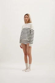 Millers Stripe Knit Ivory and Black
