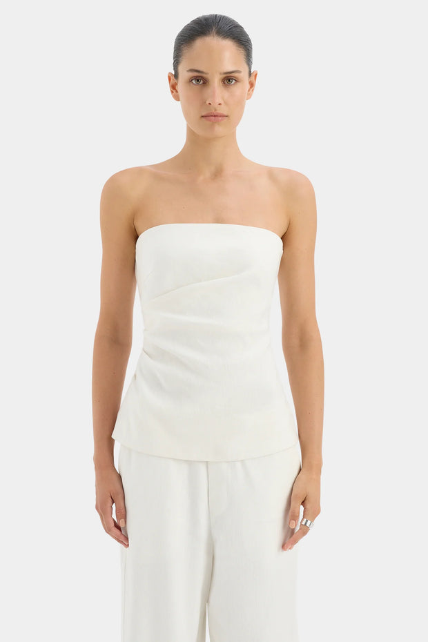 Dorian Pleated Bodice Ivory