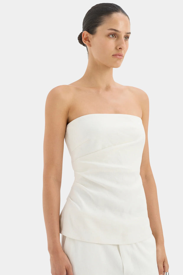 Dorian Pleated Bodice Ivory