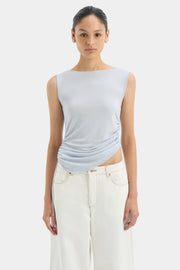 Yolanda Ruched Tank Powder Blue