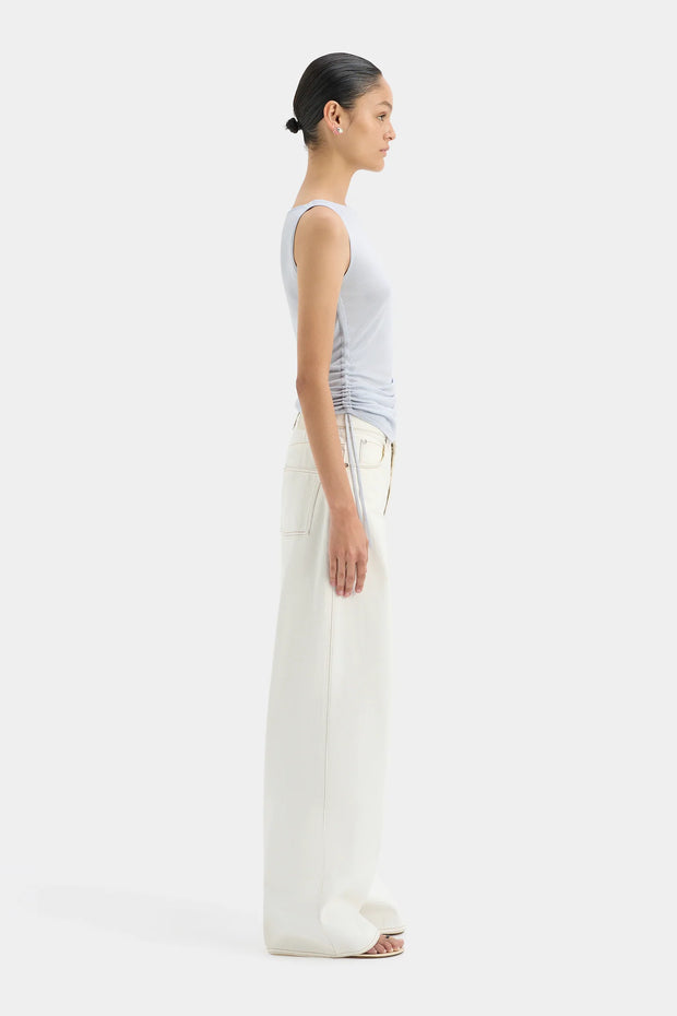 Yolanda Ruched Tank Powder Blue