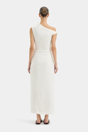 Tamara Tie Midi Dress Ivory