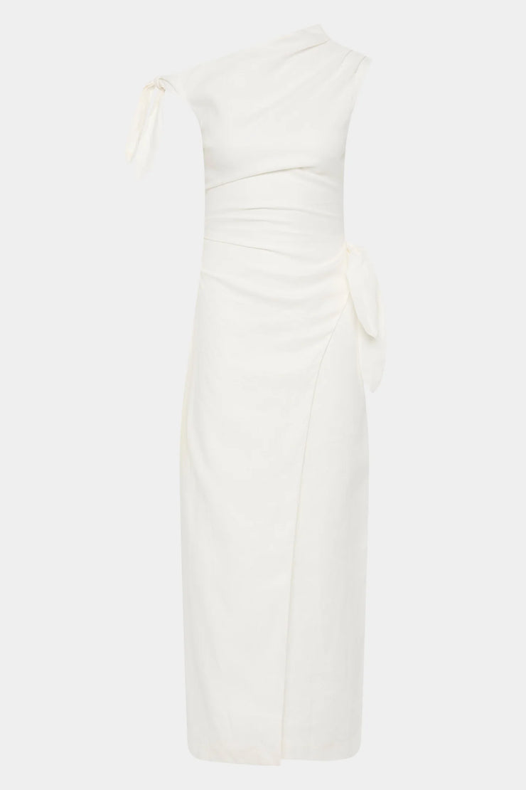 Tamara Tie Midi Dress Ivory