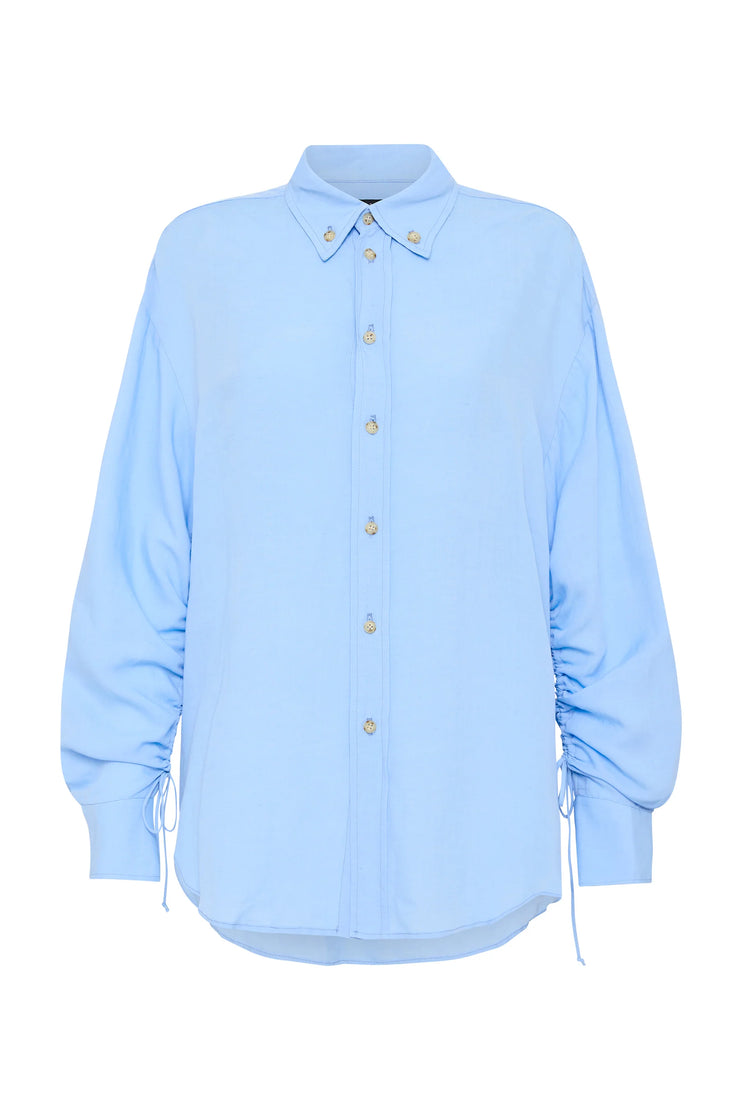Viscose Linen Weekend Shirt Pale Blue