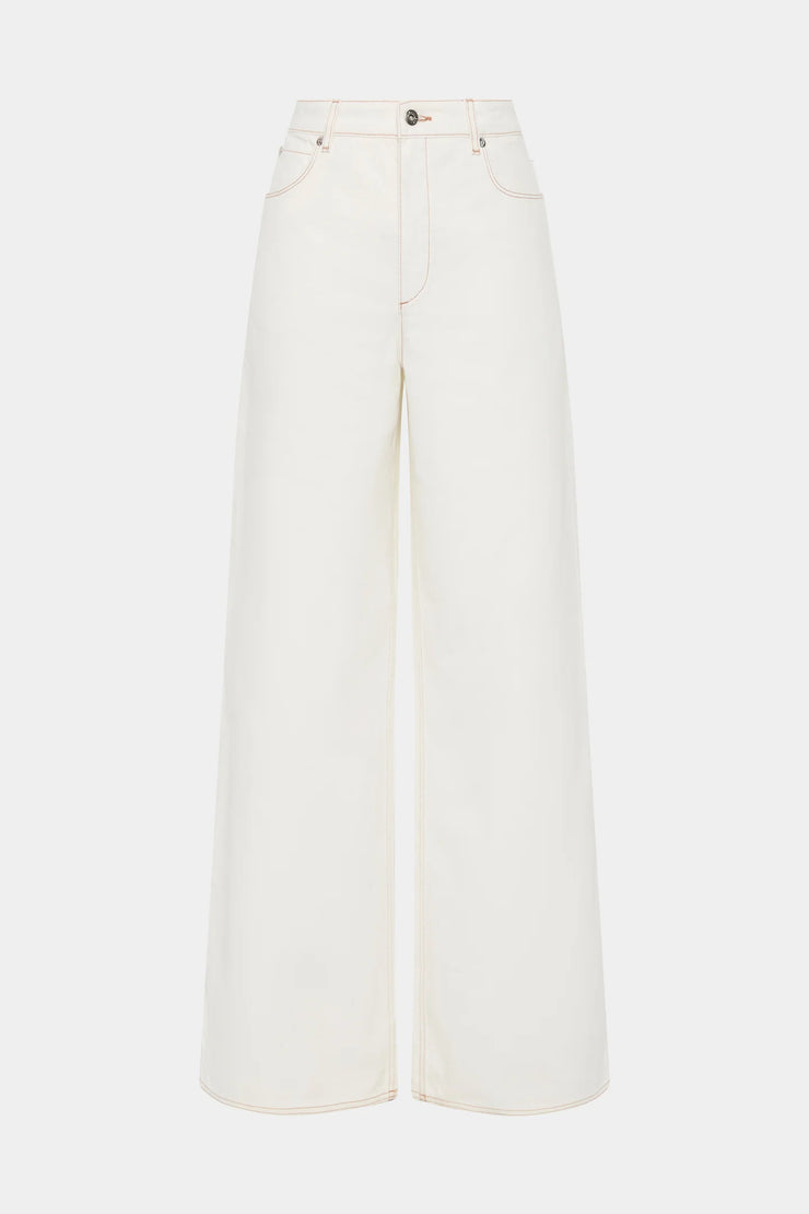 Stella Wide Leg Jean Washed White