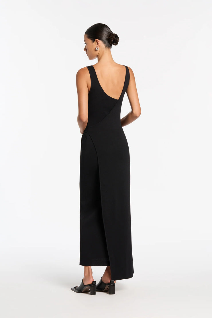 Modernist Belted Midi Dress Noir