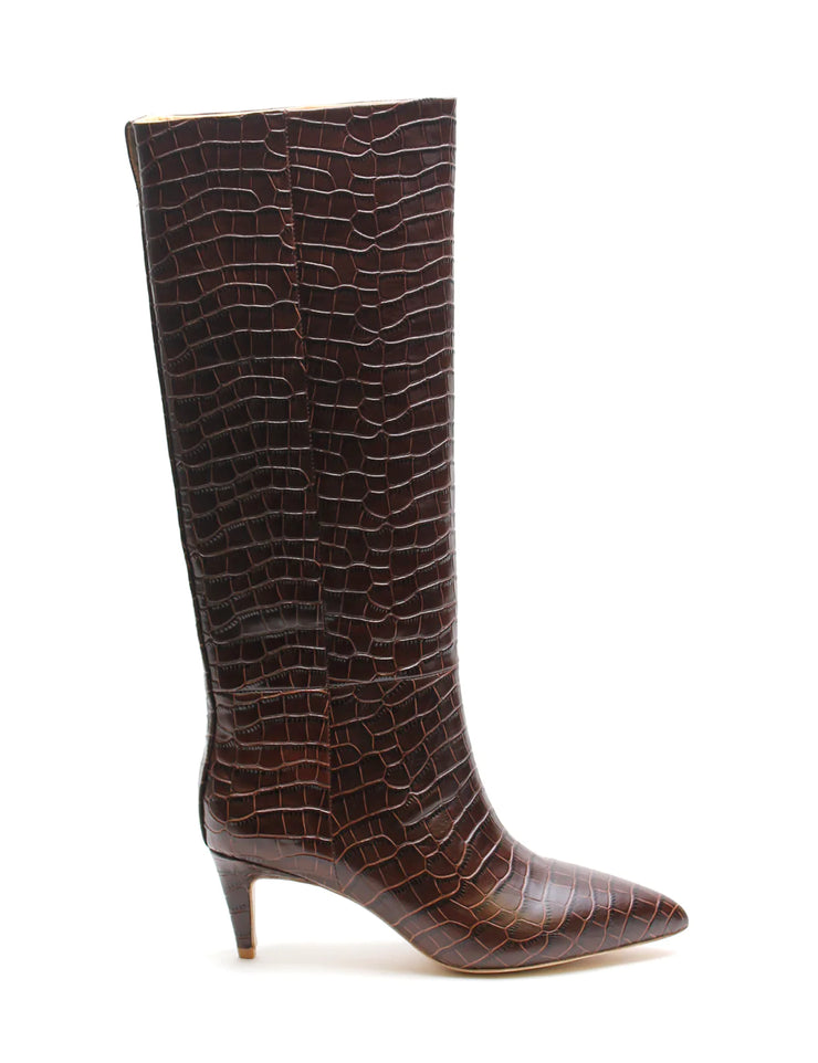 Sloane Knee High Boot Chocolate Croc