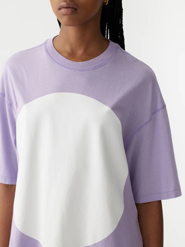 Slouch Dot Print Short Sleeve T.Shirt Faded Lavender/White Dot