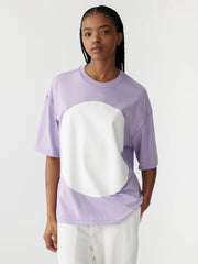 Slouch Dot Print Short Sleeve T.Shirt Faded Lavender/White Dot