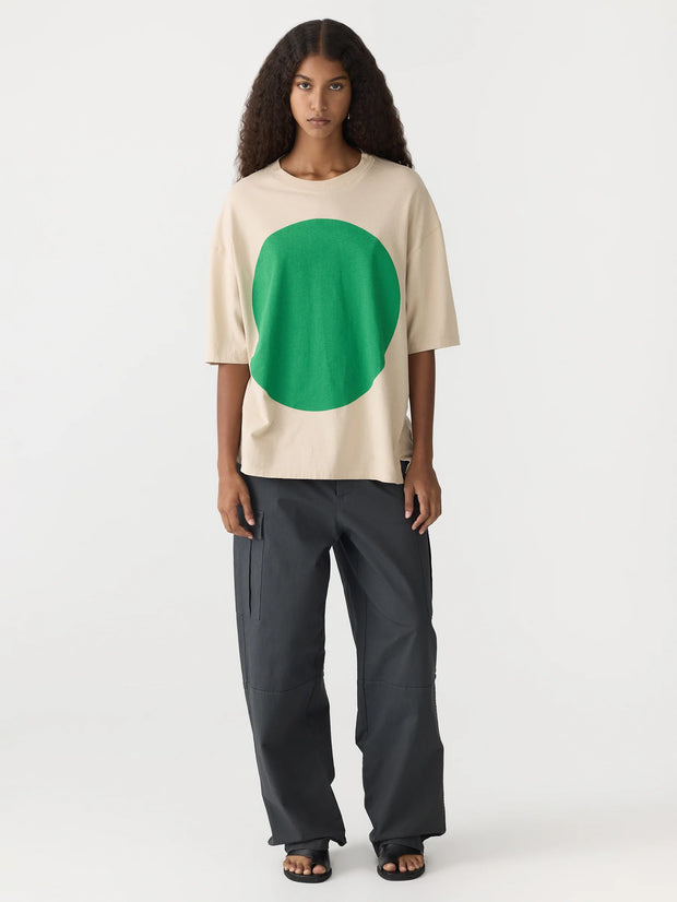 Slouch Dot Print Short Sleeve T.Shirt Dune/Aloe Vera