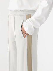 Twill Stripe Detail Pant White/Light Tan