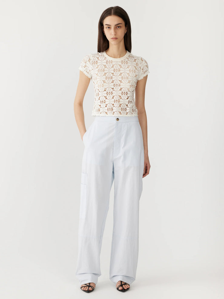 Crushed Cotton Carpenter Pant Faded Blue