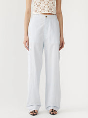 Crushed Cotton Carpenter Pant Faded Blue