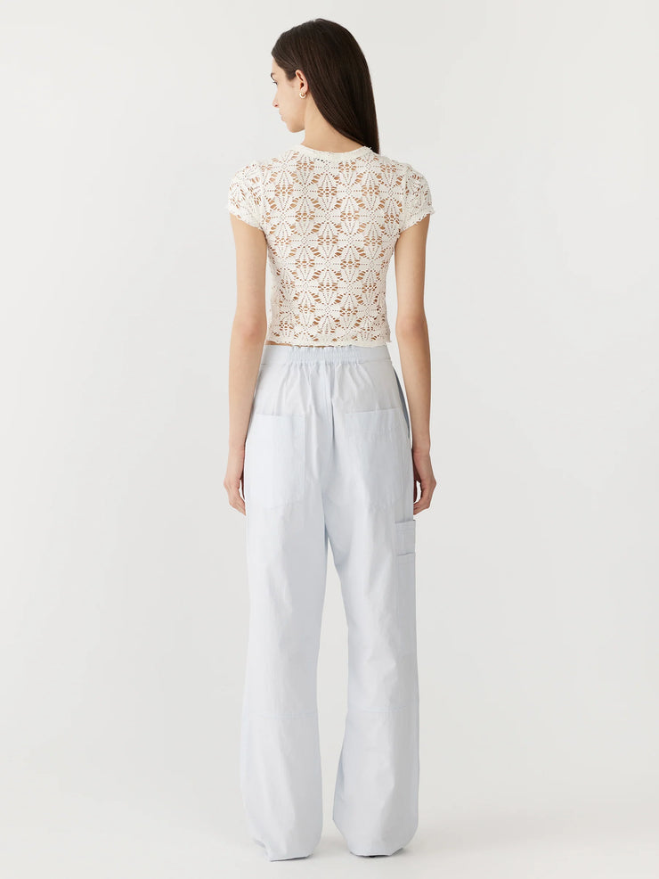 Crushed Cotton Carpenter Pant Faded Blue