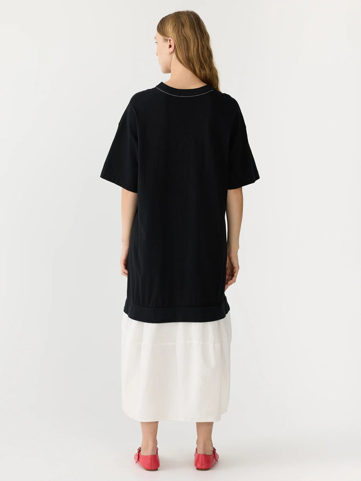 Contrast Paneled Dress Black/Natural