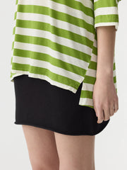 Stripe Side Step S/S T.Shirt Green/Natural