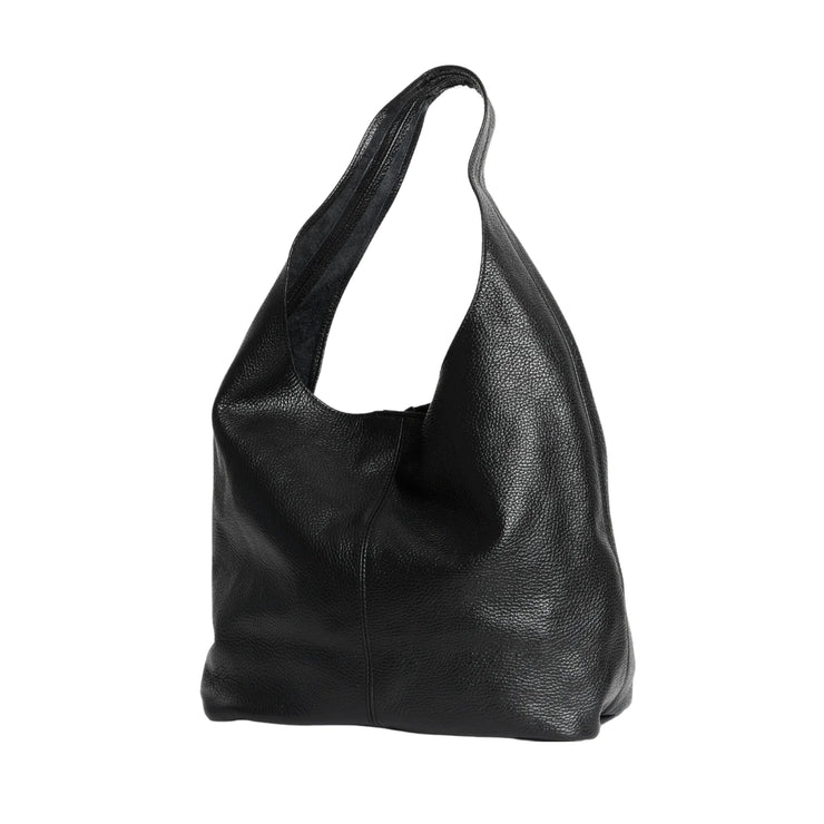 Scarlett Hobo Leather Bag Black