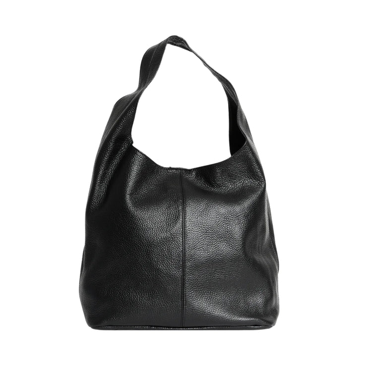 Scarlett Hobo Leather Bag Black