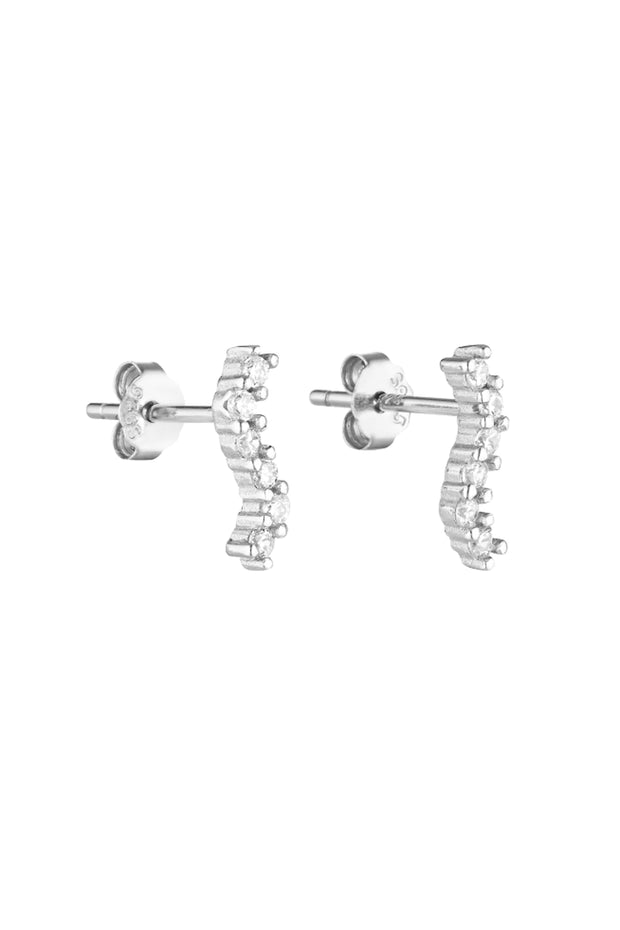 Angel Wave Studs Sterling/Clear