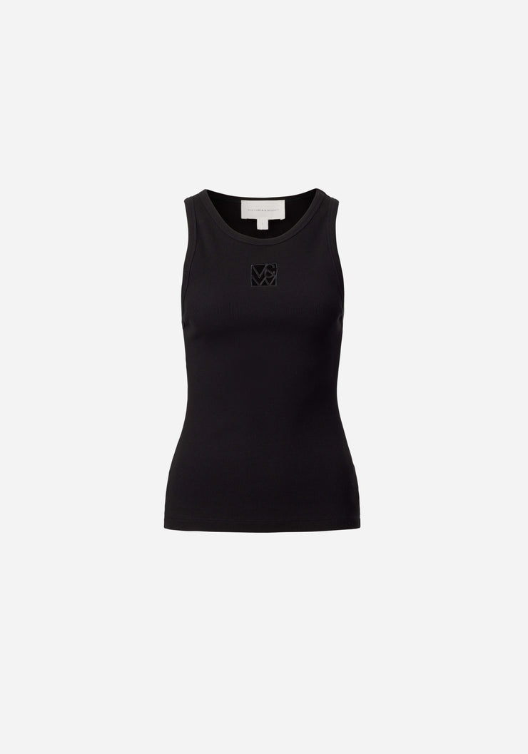 V&W Cut Out Tank Black