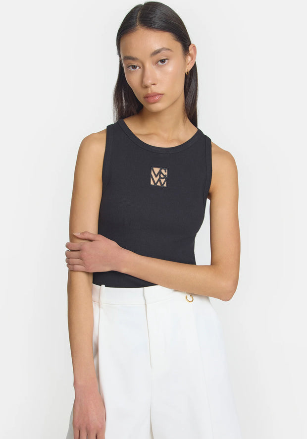 V&W Cut Out Tank Black