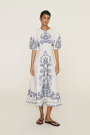 Hazel Embroidered Midi Dress