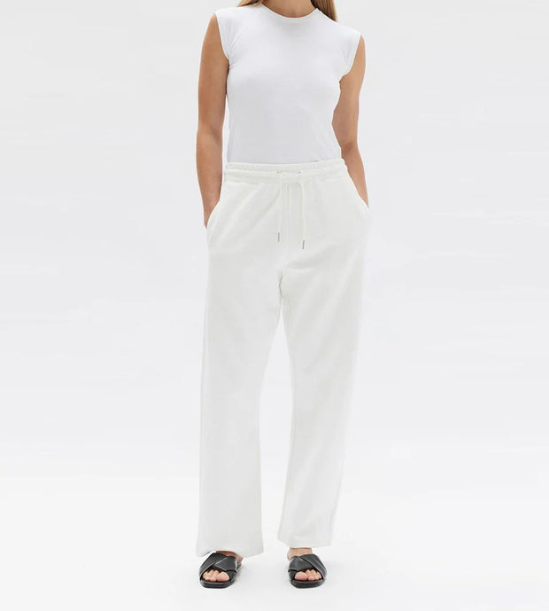 Poppy Textured Track Pant Antique White