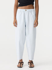 Crushed Cotton Summer Pant Pale Blue