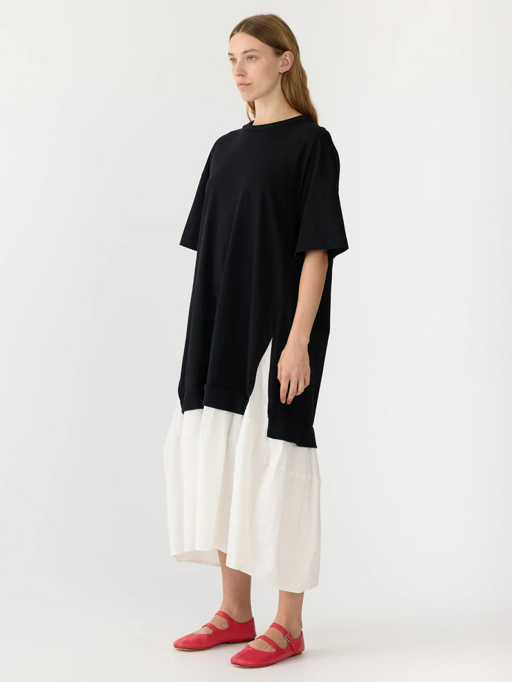 Contrast Paneled Dress Black/Natural