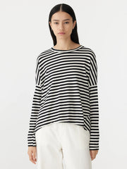 Stripe Circle L/S T.Shirt Undyed/Black