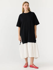 Contrast Paneled Dress Black/Natural