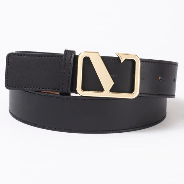 Victoria Smooth Leather Belt Black