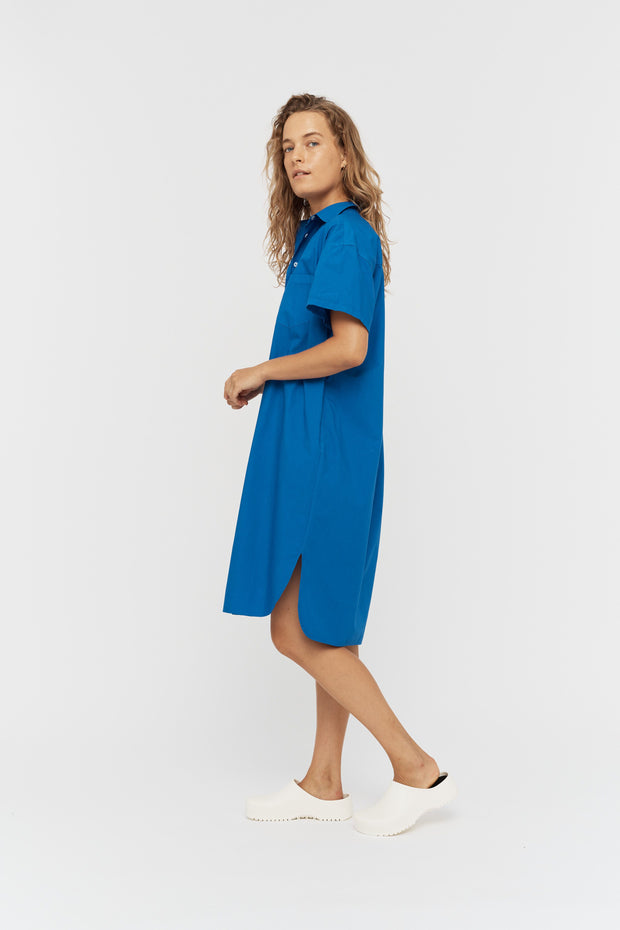 Chiara Short Sleeve Dress Electric Blue