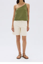 Farriday Linen Silk Asymmetric Top Pandan