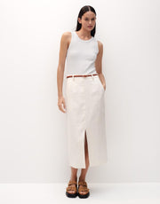 Annie Linen Skirt Ivory