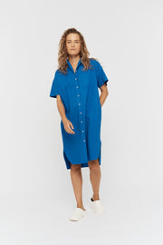 Chiara Short Sleeve Dress Electric Blue