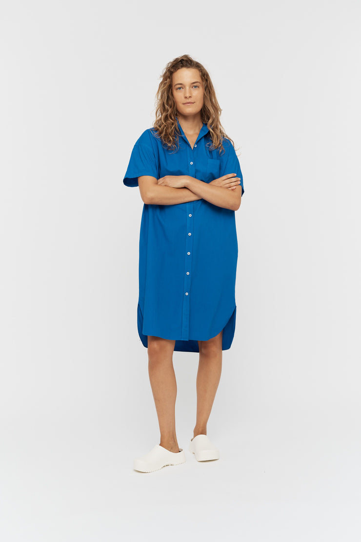 Chiara Short Sleeve Dress Electric Blue