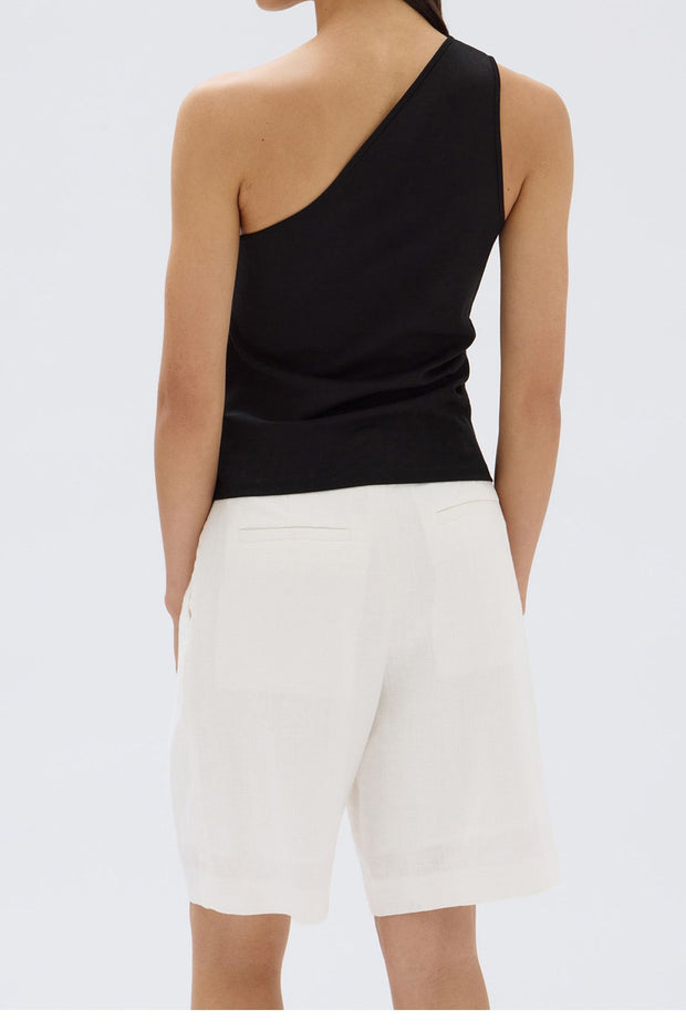 Orchid Jersey One Shoulder Top Black