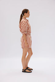 Chiara Shorts Classic Stripe Rust/Vanilla