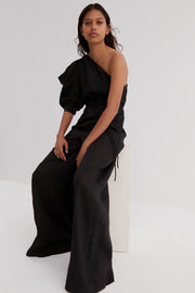 Valentina Linen Jumpsuit Black