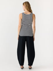 Stripe Slim Rib Tank ii Black/White