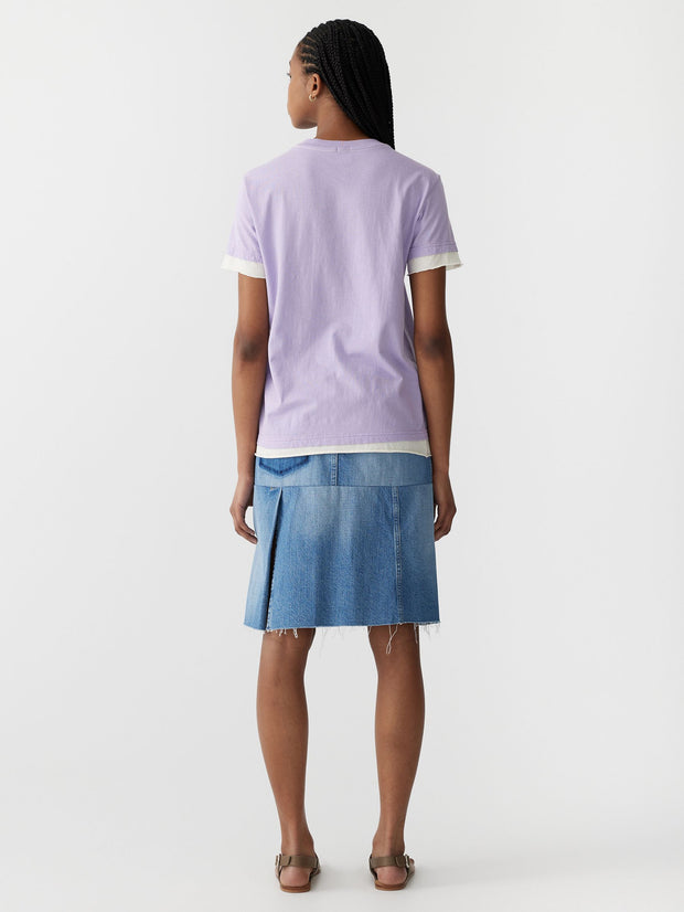 Layered Short Sleeve T.Shirt Faded Lavender Blue